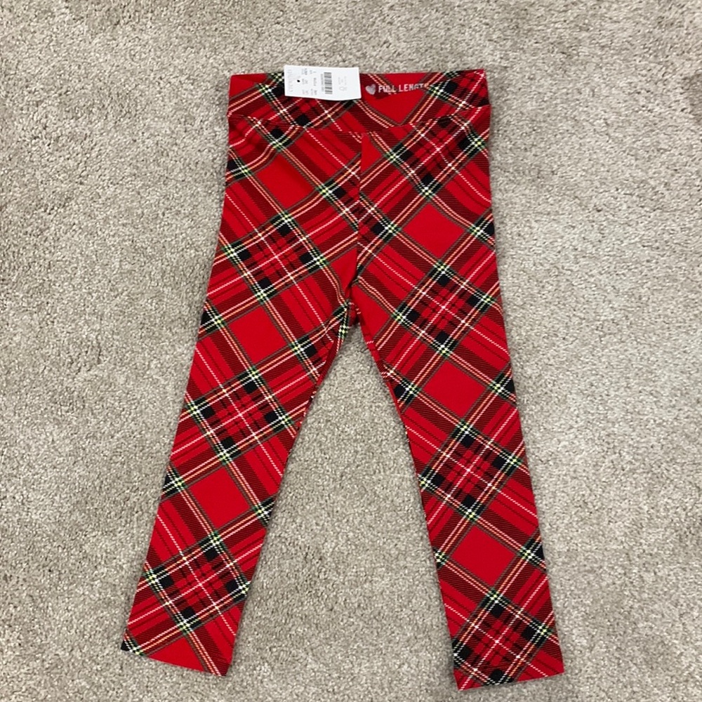 NWT toddler girls plaid print leggings